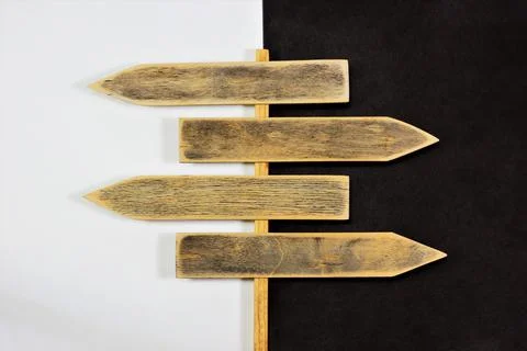 Arrows indicate the direction of selection, black or white. Stock Photos