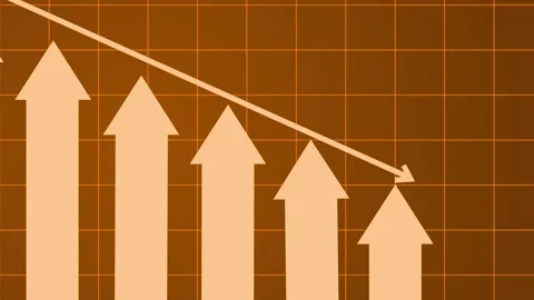 Arrows Indicating Downward Trend on Grid Animated, Clean and Professional B.. Video stock 310202091