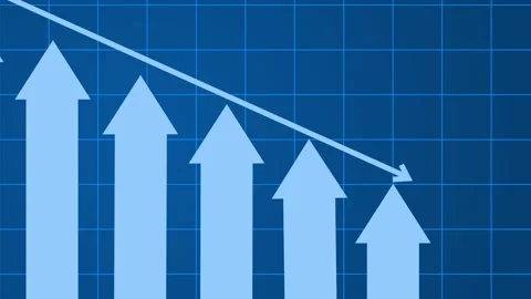 Arrows Indicating Downward Trend on Grid Animated, Clean and Professional B.. Stock Footage 310202186