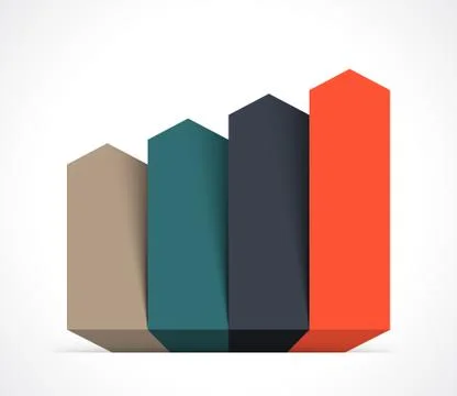 Up arrows infographic, diagram chart, graph presentation. Business concept with Stock Illustration