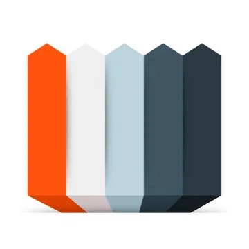 Arrows infographic, diagram, graph, presentation, chart. Business concept with 5 Stock Illustration