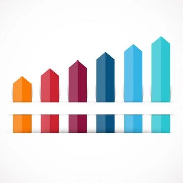 Arrows infographic, diagram, graph, presentation, chart. Business concept with 6 Stock Illustration