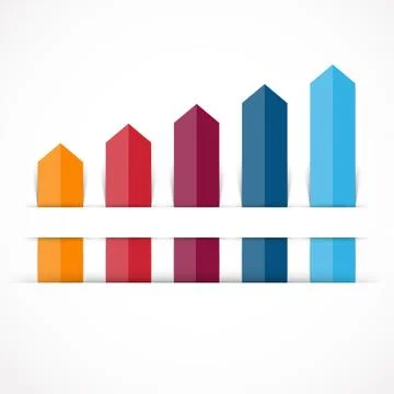 Arrows infographic, diagram, graph, presentation, chart. Business concept with 5 Stock Illustration