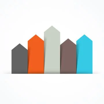 Arrows infographic, diagram, graph, presentation, chart. Business concept with 5 Stock Illustration