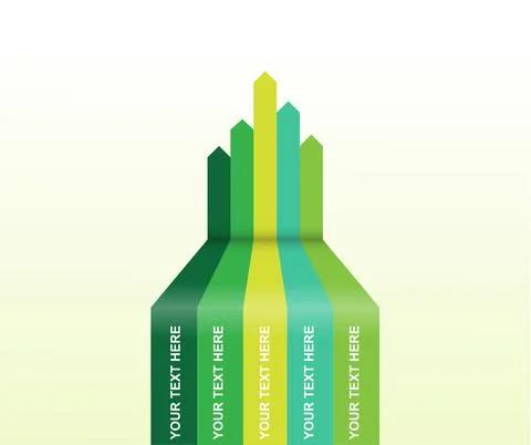 Arrows of infographics. Colored arrows of different lengths for visualizing p Stock Illustration