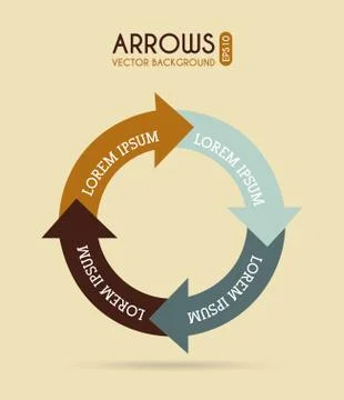 Arrows infographics over cream background vector illustration Stock Illustration