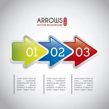 Arrows infographics over gray  background vector illustration Stock Illustration
