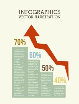 Arrows infographics over white background vector illustration Stock Illustration