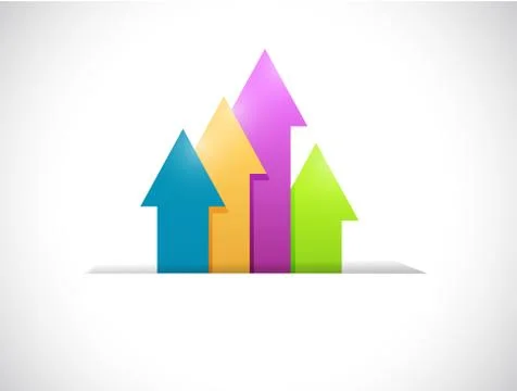 Up arrows inside a pocket illustration design Stock Illustration