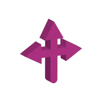 Arrows intersection 3d style icon Illustrazione stock