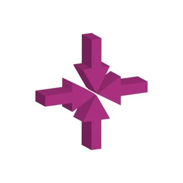 Arrows intersection 3d style icon Ilustração Stock