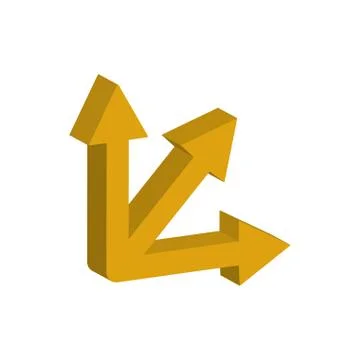 Arrows intersection 3d style icon Ilustração Stock