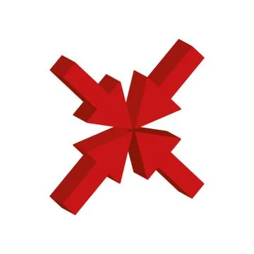 Arrows intersection 3d style icon Illustrazione stock