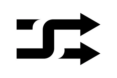 Arrows with intersection icon. Shuffle icon. Random symbol. Vector isolated  Stock Illustration
