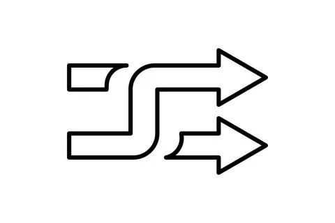 Arrows with intersection icon. Shuffle line icon. Random symbol. Vector isolated Stock Illustration