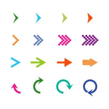 Arrows isometric set. Icon arrows. Colorful arrow. Vector Stock Illustration