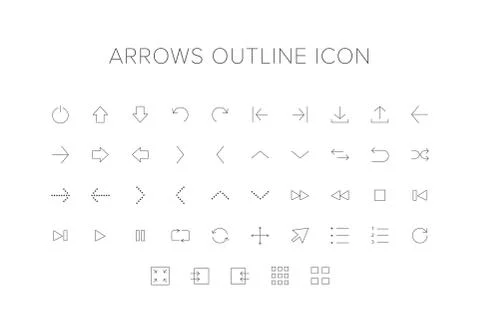 Arrows Line Icon Set Stock Illustration