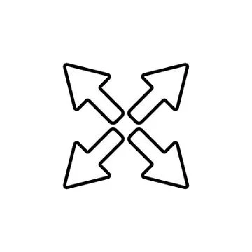 Arrows line icon. vector illustration black on white background Stock Illustration