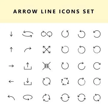 Arrows line icons set Illustrazione stock