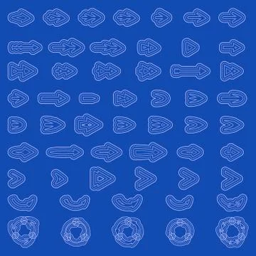 Arrows  linear icon set.    Editable and design suitable vector illustration Stock Illustration