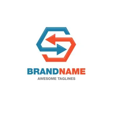 Arrows link recycled logo Stock Illustration
