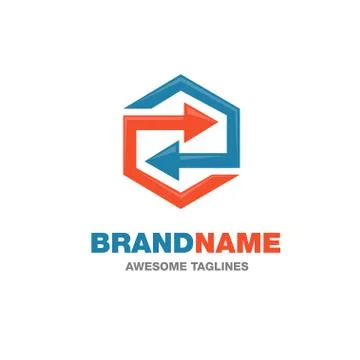 Arrows link recycled logo Stock Illustration