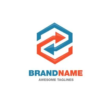 Arrows link recycled logo Stock Illustration