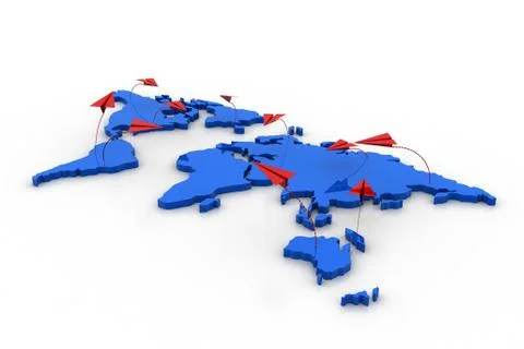 Arrows located the map Free Stock Illustration