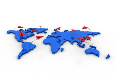 Arrows located the map Free Stock Illustration