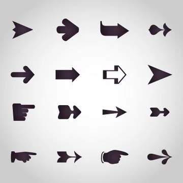 Arrows logo design icon vector set Stock Illustration