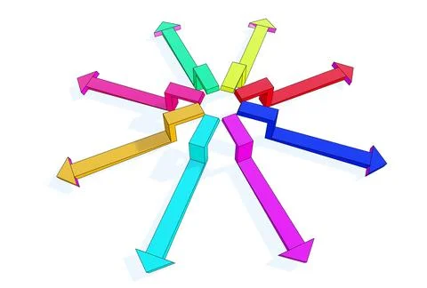 Arrows move outside Stock Illustration