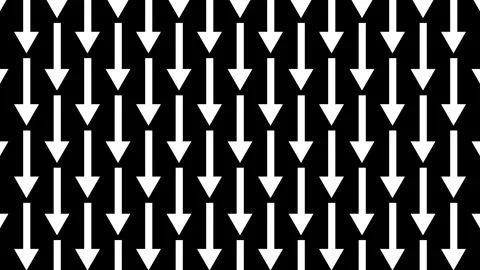 Arrows moving down background, slow motion seamless loop. Basic elements 4k Stock Footage 247373026