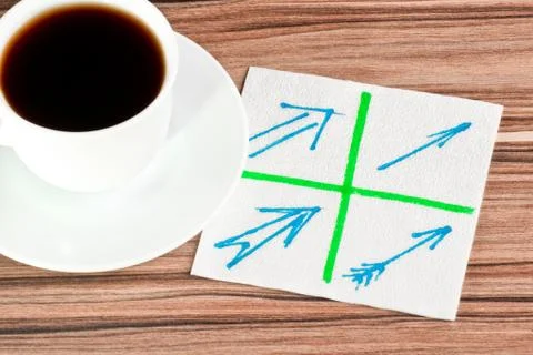 Arrows on a napkin Stock Photos