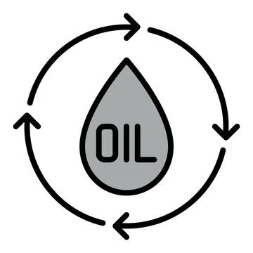 Arrows with Oil drop vector colored icon or design element Stock Illustration