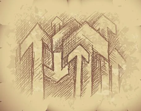 Arrows on old paper Illustration