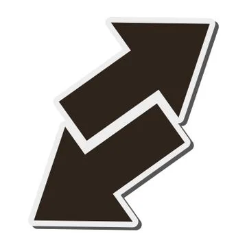 Arrows opposite ways icon Stock Illustration