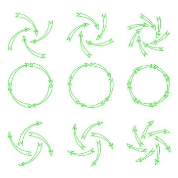 Arrows outline green Stock Illustration
