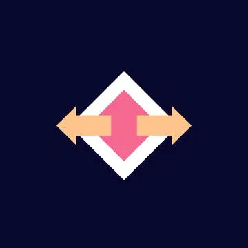 Arrows pointed in two directions, flat design Stock Illustration