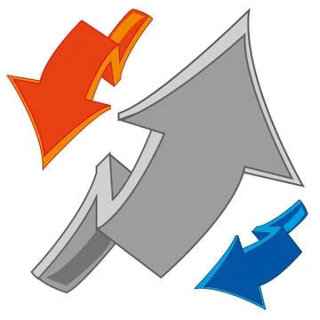 Arrows to pointers on white Stock Illustration