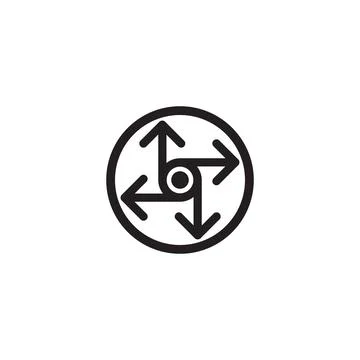 Arrows pointing to 4 sides. Vector symbol. Stock Illustration