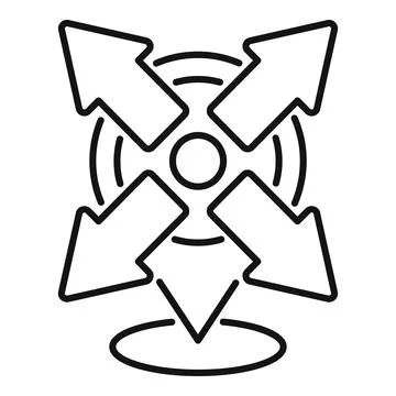Arrows pointing to the center of a circle representing convergence Illustrazione stock
