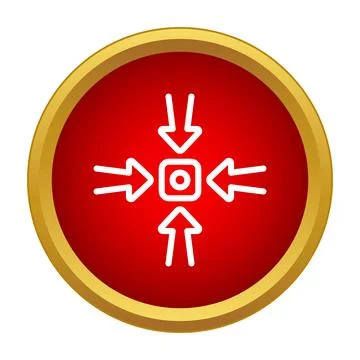 Arrows pointing to center focus icon button Stock Illustration