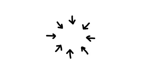 Arrows pointing to center of screen. Hand drawn animation. Stock Footage 146267342