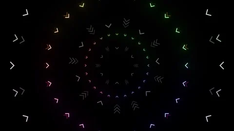Arrows Pointing To The Center While Light Flows Through Them VJ Loop Stock Footage 310519627