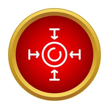 Arrows pointing to central circle focus icon Stock Illustration