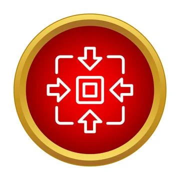 Arrows pointing to a central square target Stock Illustration