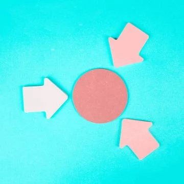 Arrows pointing to a circle with copy space, having a taget, planning a st... Stock Photos