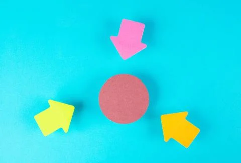 Arrows pointing to a circle with copy space, having a taget, planning a st... Stock Photos