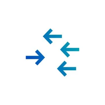 Arrows pointing in different dirrections. set elements or abstract background Illustrazione stock