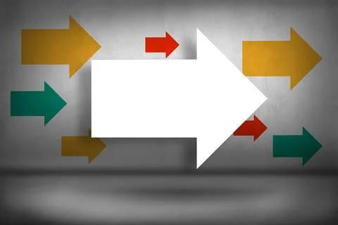 Arrows pointing on grey background Stock Illustration